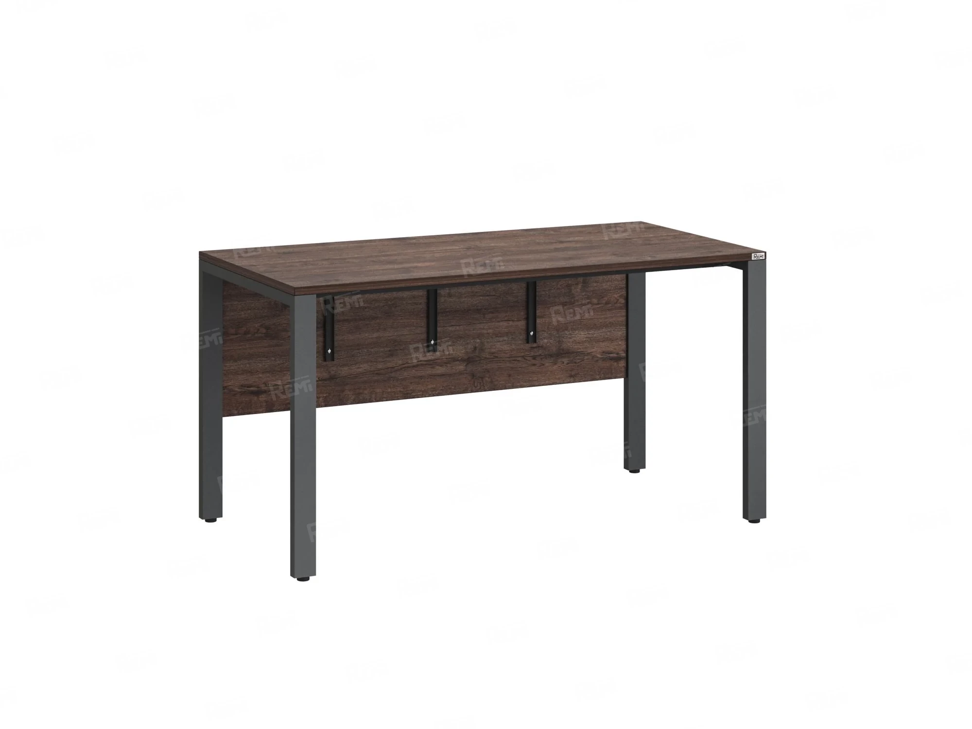 Стол прямой на П-образных опорах, экран ЛДСП 1400x700x750 RM005-14x7 Дуб Апрельский шоколад/Серый
