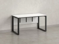 Стол прямой, О-опоры, экран ЛДСП,парящая стол-ца 1800x600x750 RM008-18x6 Белый/Черный