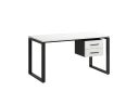 Стол прямой с подвесной тумбой 2 ящика, О-опора 2000x700x750 RM037-20x7 Белый/Черный