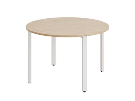 Круглый стол на П-образных опорах 1400x1400x750 RM186-14x14 Вяз Швейцарский светлый/Белый