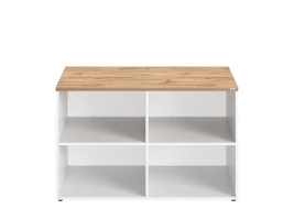 Стеллаж низкий, 4 ячейки 1200х600х750 RM146-12x6 Дуб Юстус/Белый