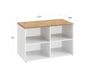Стеллаж низкий, 4 ячейки 1200х600х750 RM146-12x6 Дуб Юстус/Белый