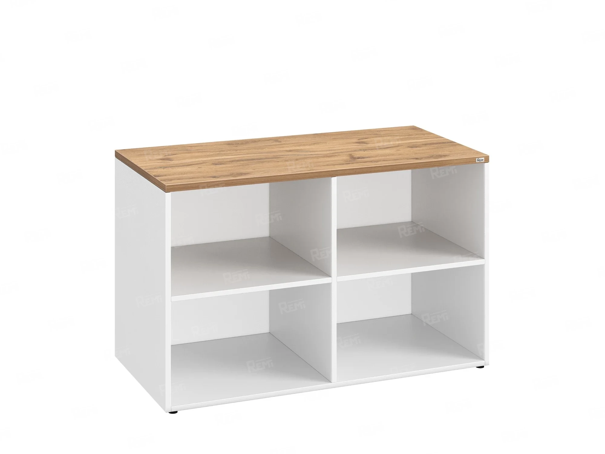 Стеллаж низкий, 4 ячейки 1200х600х750 RM146-12x6 Дуб Юстус/Белый