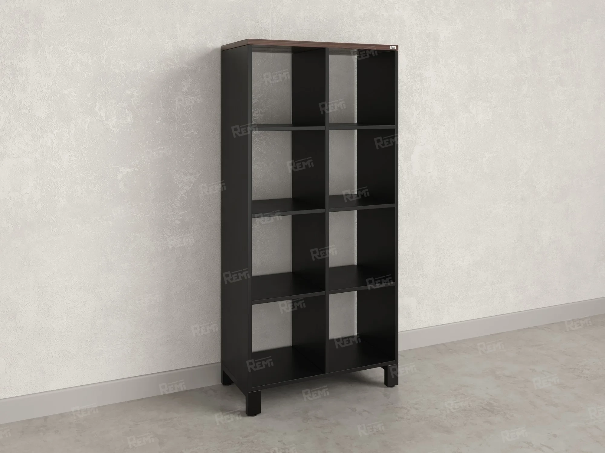 Стеллаж, 8 ячеек 750х370х1620 RM139-75x37 Дуб Апрельский шоколад/Черный