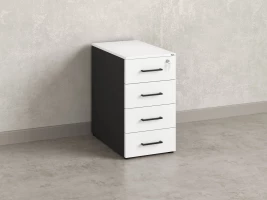 Тумба приставная, 4 ящика 400x600x750 RM121-40x60 Белый/Черный