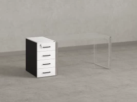 Тумба приставная, 4 ящика 400x600x750 RM121-40x60 Белый/Черный