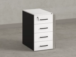 Тумба приставная, 4 ящика 400x600x750 RM121-40x60 Белый/Черный