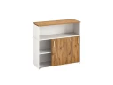 Шкаф-купе низкий, 2 полки с надстройкой, на регулируемых опорах 1200x420x1100 RM127-120x42 Дуб Юстус/Белый