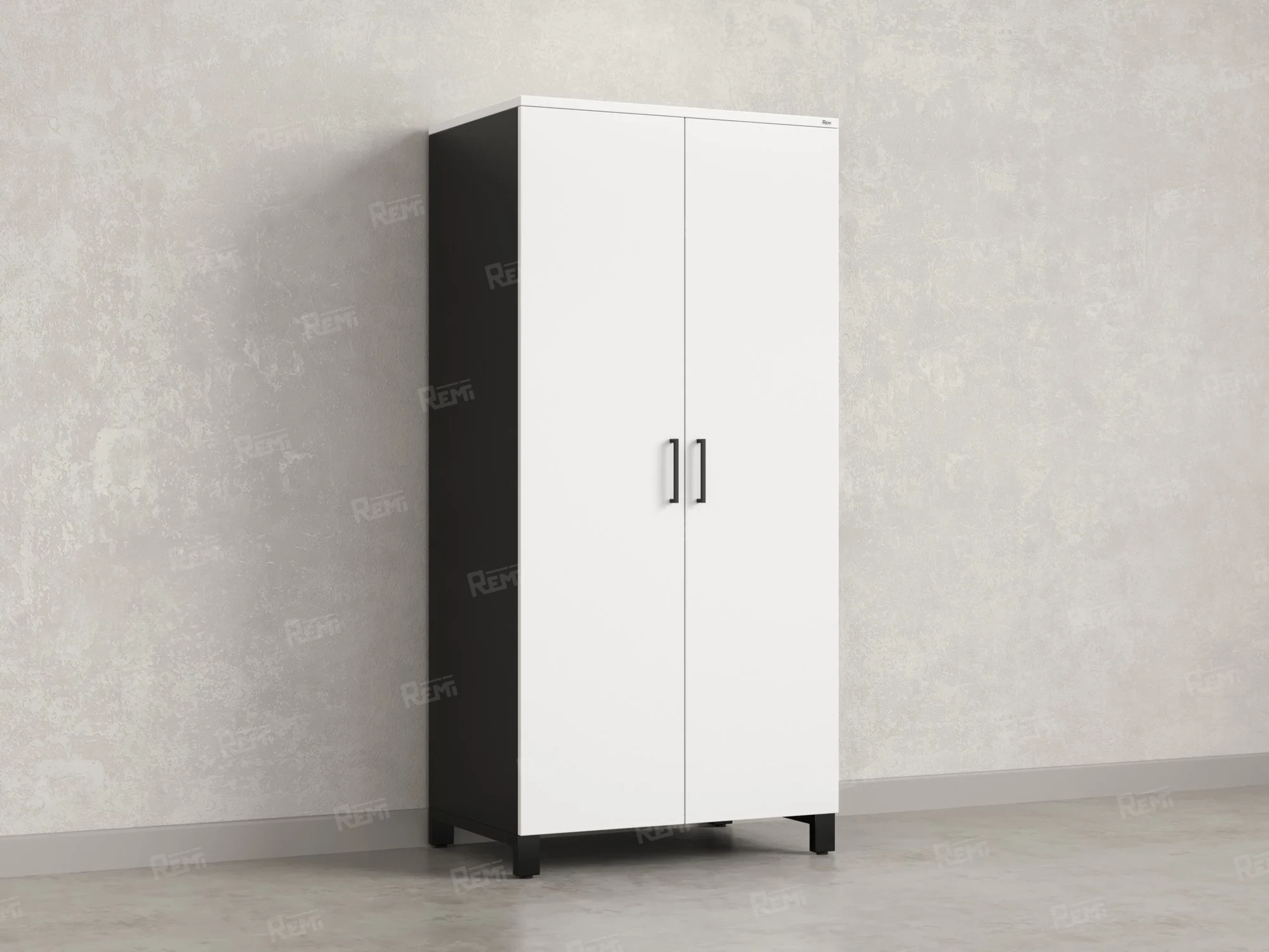 Гардероб, штанга, 1 полка 900x600x1900 RM158-90x60 Белый/Черный