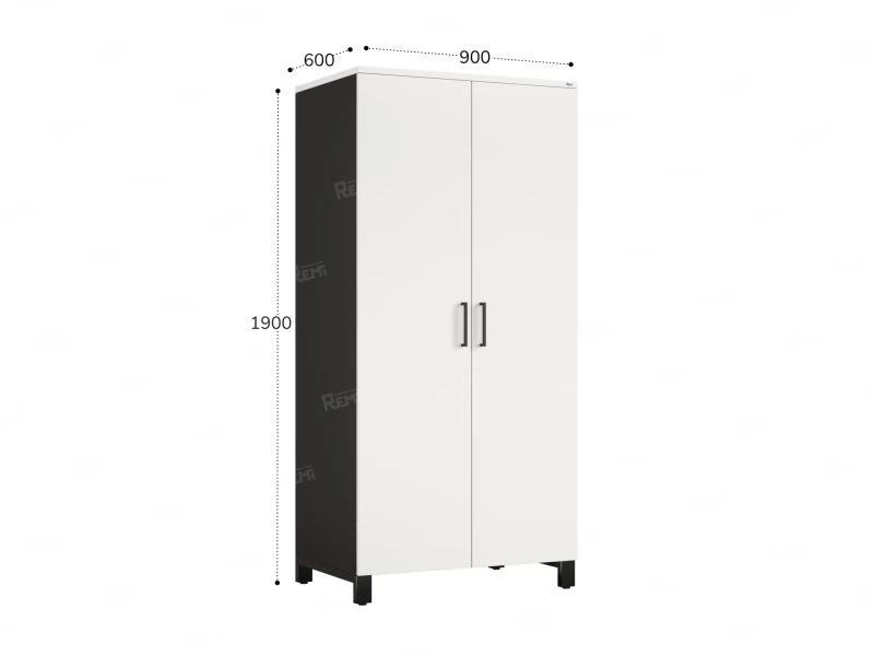 Гардероб, штанга, 1 полка 900x600x1900 RM158-90x60 Белый/Черный