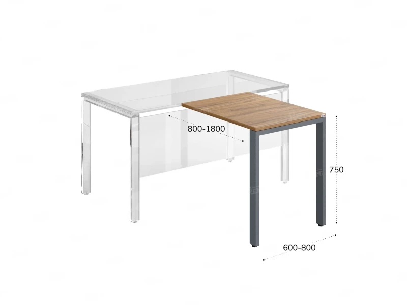 Брифинг прямой, с парящей столешнецей, на О-образном каркасе 1700x800x750 RM072-17x8 Юстус/Серый