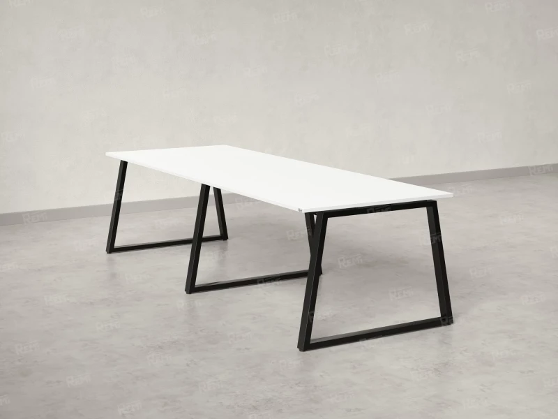 Cтол для переговоров, на A-обазном каркасе 2500x1250x750 RM083-250x125 Белый/Черный