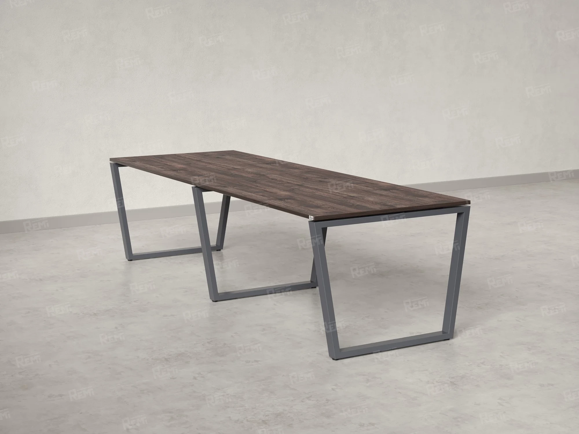 Cтол для переговоров, на V-обазном каркасе 2200x1200x750 RM082-220x120 Дуб Апрельский шоколад/Серый