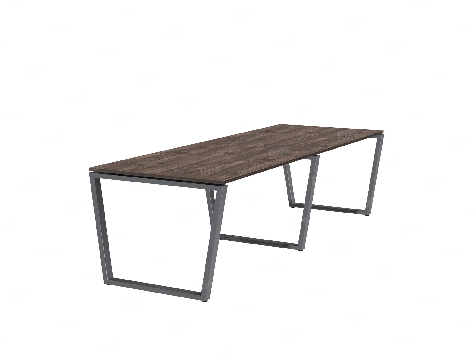 Cтол для переговоров, на V-обазном каркасе 2200x1200x750 RM082-220x120 Дуб Апрельский шоколад/Серый