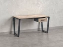 Стол прямой с подвесной тумбой, U-опора 1800x600x750 RM034-18x6 Дуб Маувелла/Серый