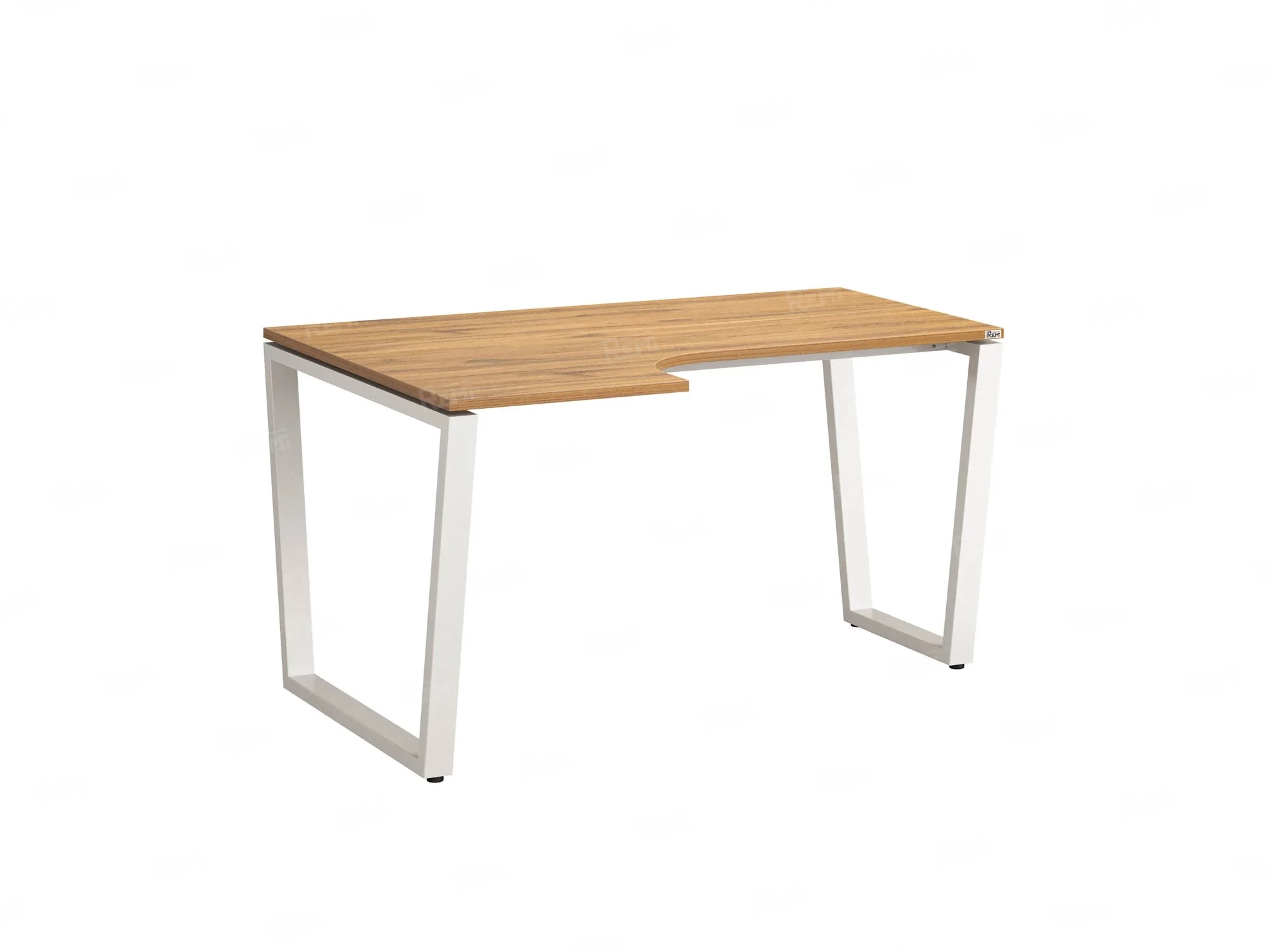 Стол угловой, U-опора, левый 1600x700/900x750, RM051-16x7-9 Дуб Юстус/Белый