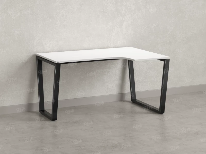 Стол угловой, U-опора, правый 1600x900/1200x750, RM050-16x9-12 Белый/Черный
