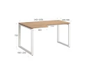 Стол угловой, О-опора, левый 1400x700/900x750, RM055-14x7-9 Дуб Юстус/Белый