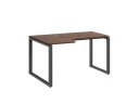 Стол угловой, О-опора, левый 1800x600/900x750, RM055-18x6-9 Дуб Апрельский шоколад/Серый