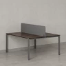 Бенч-система, 2 рабочих места, с одним тканевым экраном 1400x1600x750 RM165-1-14x16 Дуб Апрельский шоколад/Серый