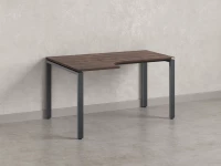 Стол угловой, П-опора, левый 1600x600/900x750, RM053-16x6-9 Дуб Апрельский шоколад/Серый