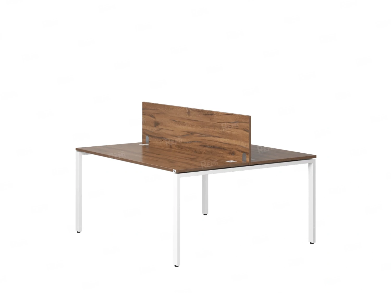 Бенч-система, 2 рабочих места, с одним экраном ЛДСП 1400x1200x750 RM165-2-14x12 Дуб Юстус/Белый