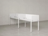 Бенч-система в 1 ряд, 2 рабочих места 5 ЛДСП экранов 3200x600x750 RM167-2-32x6 Белый/Белый