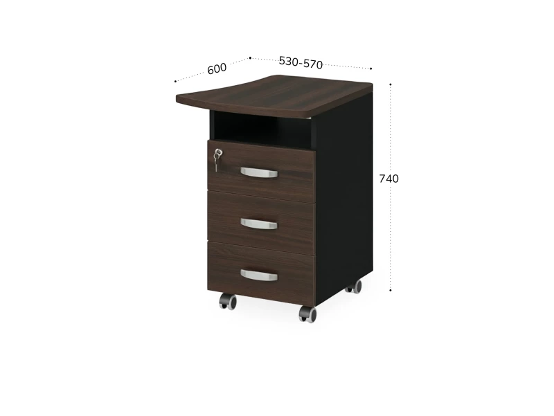 BRL RB086-57х60R Тумба приставная правая 570х600х740 Венге/Черный