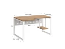 Стол угловой, экран металл, О-опора, правый 1400x700/900x750, RM057-14x7-9 Дуб Юстус/Белый