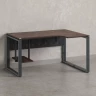 Стол угловой, экран металл, О-опора, правый 1800x600/900x750, RM057-18x6-9 Дуб Апрельский шоколад/Серый