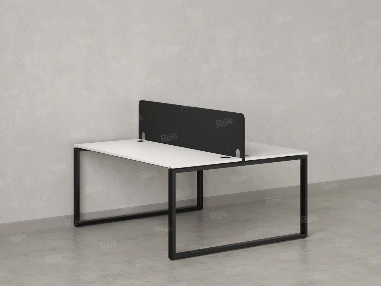 Бенч-система, 2 рабочих места, с одним тканевым экраном 1600x1400x750 RM169-1-16x14 Белый/Черный