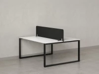 Бенч-система, 2 рабочих места, с одним тканевым экраном 1600x1400x750 RM169-1-16x14 Белый/Черный