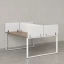 Бенч-система, 2 рабочих места, 5 тканевых экранов 1400x1200x750 RM169-3-14x12 Дуб Юстус/Белый