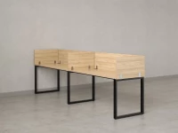 Бенч-система в 1 ряд, 2 рабочих места 5 ЛДСП экранов 2000x800x750 RM168-2-20x8 Вяз Швейцарский светлый/Черный