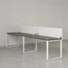 Бенч-система в 1 ряд, 2 рабочих места 2 тканевых экранов 2700x700x750 RM168-3-27x7 Дуб Апрельский шоколад/Белый