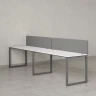 Бенч-система в 1 ряд, 2 рабочих места 2 тканевых экранов 3600x800x750 RM168-3-36x8 Белый/Серый