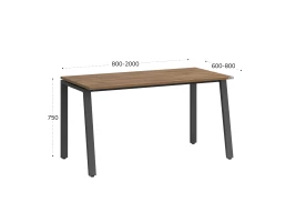 Стол прямой на Л-образных опорах 1200x600x750 RM004-12x6 Дуб Юстус/Серый