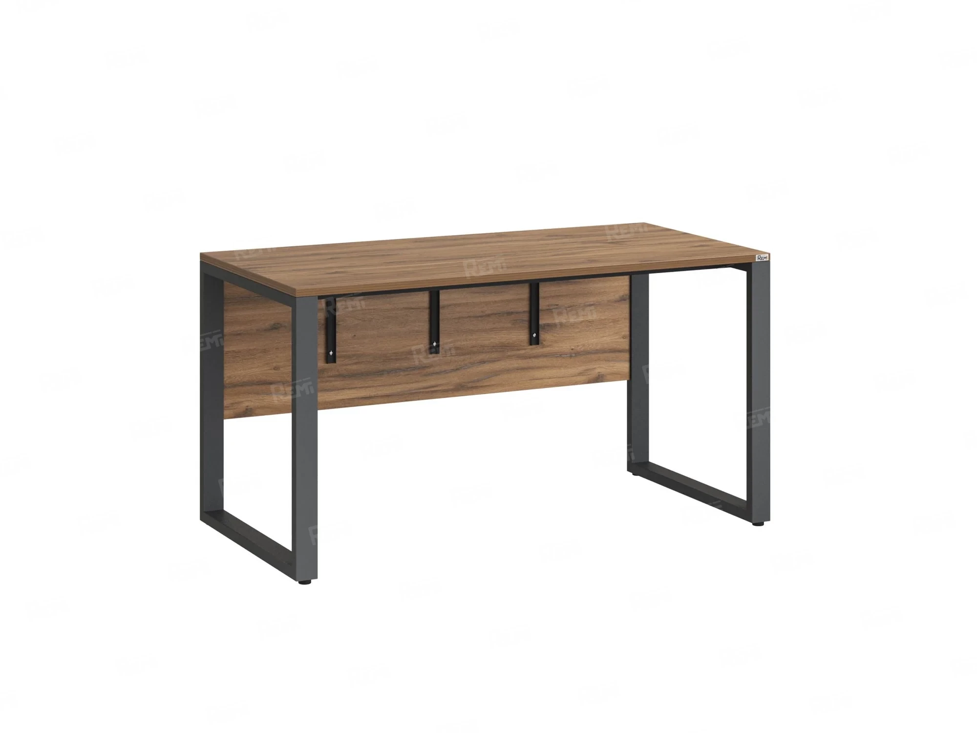 Стол прямой на О-образных опорах, экран ЛДСП 1000x800x750 RM006-10x8 Дуб Юстус/Серый