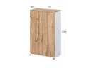 Шкаф закрытый 730x380x1208 RTD051 Вотан/Белый. Серия Тандем / Tandem. Серия Тандем / Tandem