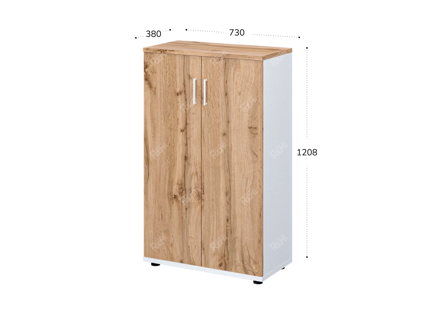 Шкаф закрытый 730x380x1208 RTD051 Вотан/Белый. Серия Тандем / Tandem. Серия Тандем / Tandem