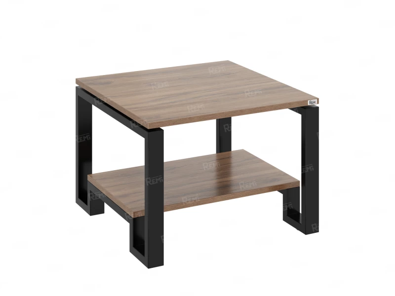 Журнальный стол с полкой 600x600x550 RM181-6x6 Дуб Юстус/Черный