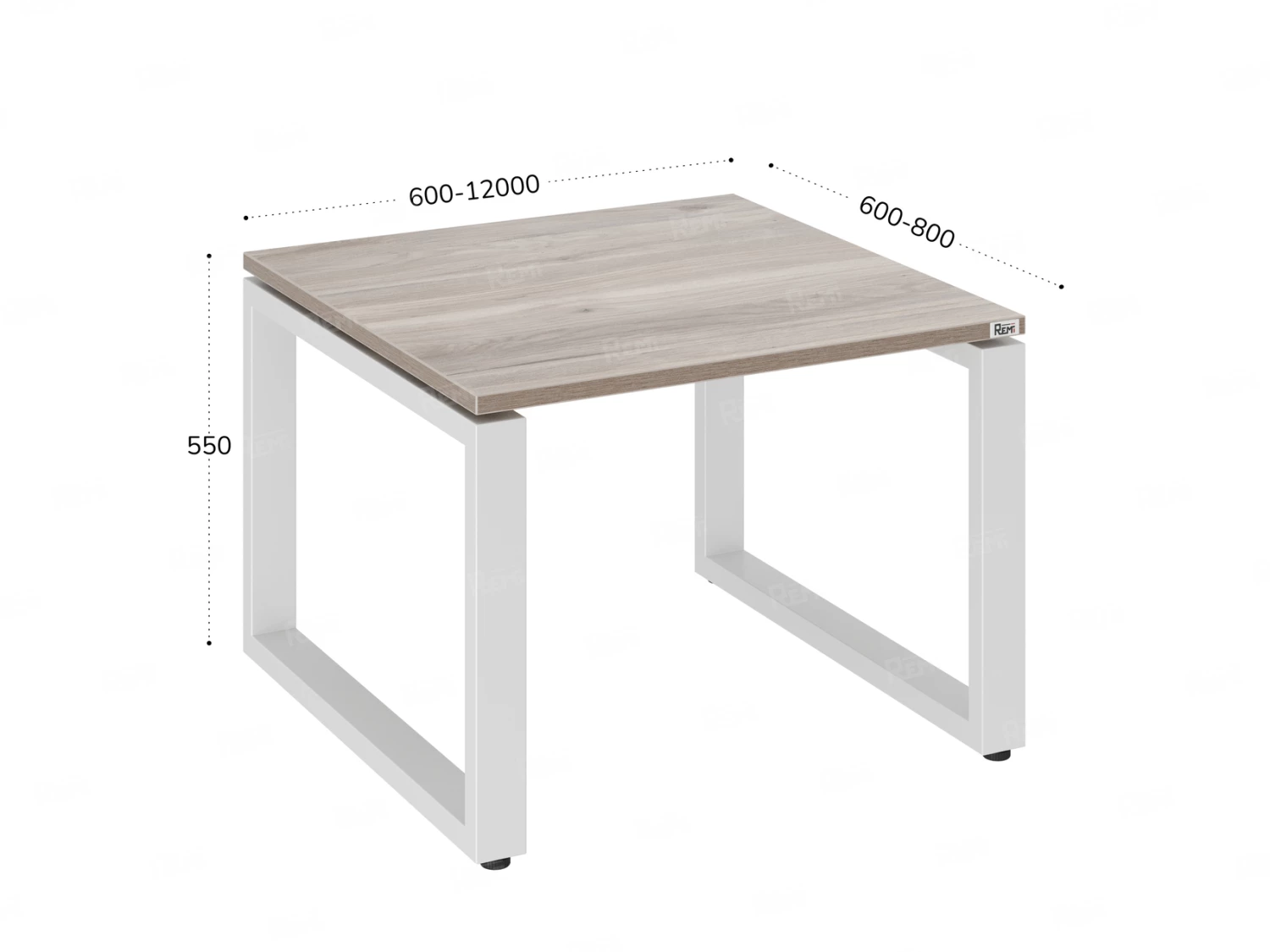 Журнальный стол с полкой 600x800x550 RM182-6x8 Дуб Маувелла/Белый