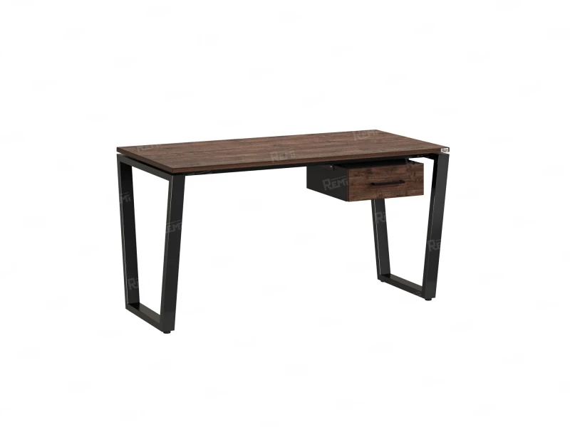 Стол прямой с подвесной тумбой, U-опора 2000x800x750 RM034-20x8 Дуб Апрельский шоколад/Черный