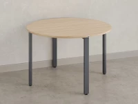 Круглый стол на П-образных опорах 1400x1400x750 RM186-14x14 Вяз Швейцарский светлый/Серый