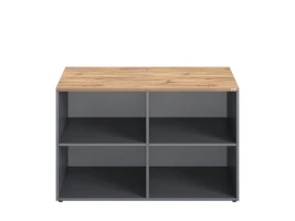 Стеллаж низкий, 4 ячейки 1200х600х750 RM146-12x6 Дуб Юстус/Серый