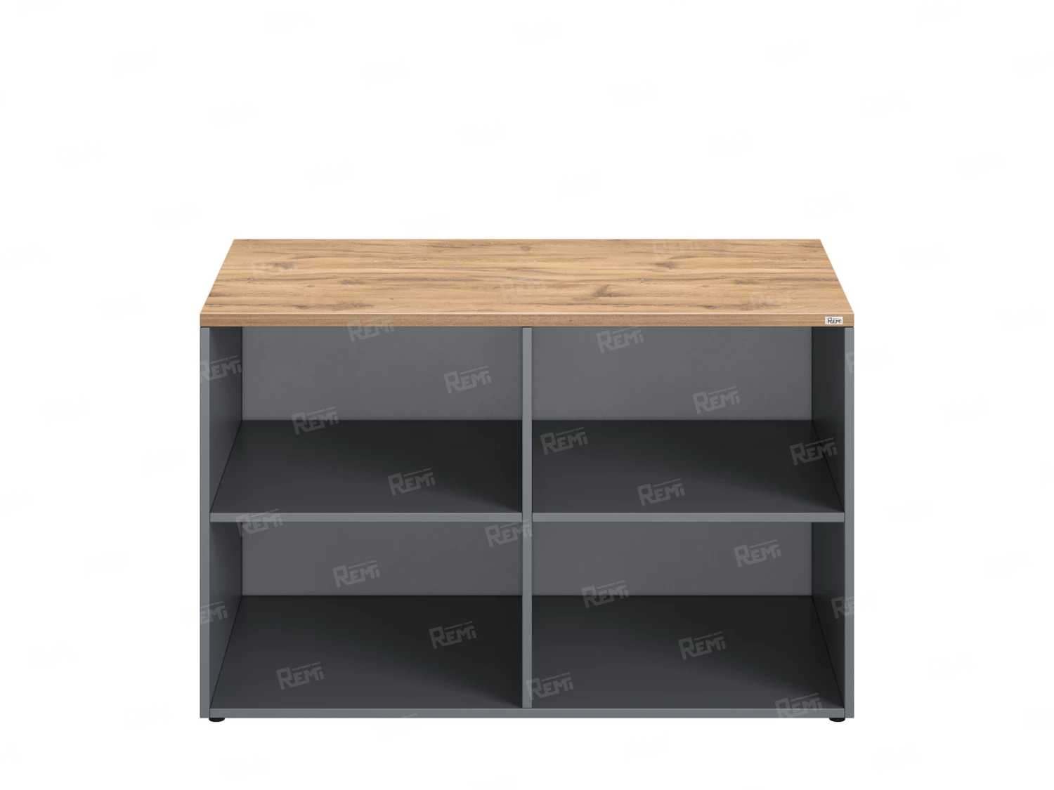 Стеллаж низкий, 4 ячейки 1200х600х750 RM146-12x6 Дуб Юстус/Серый