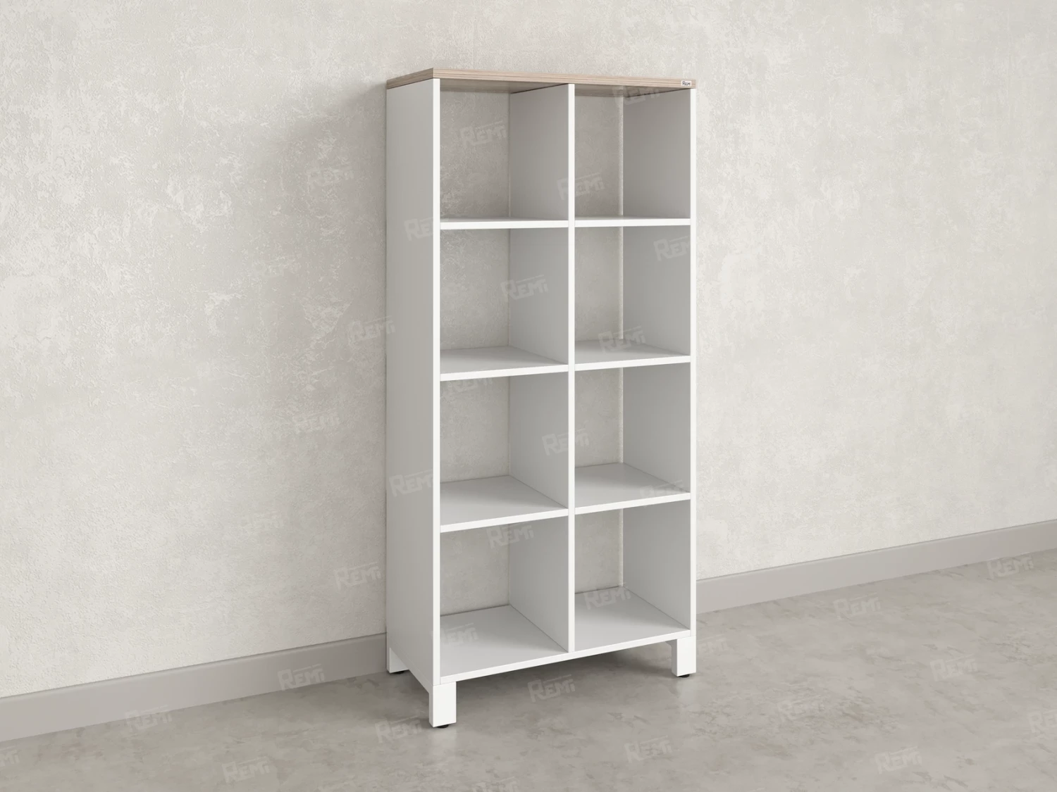 Стеллаж, 8 ячеек 750х370х1620 RM139-75x37 Дуб Маувелла/Белый
