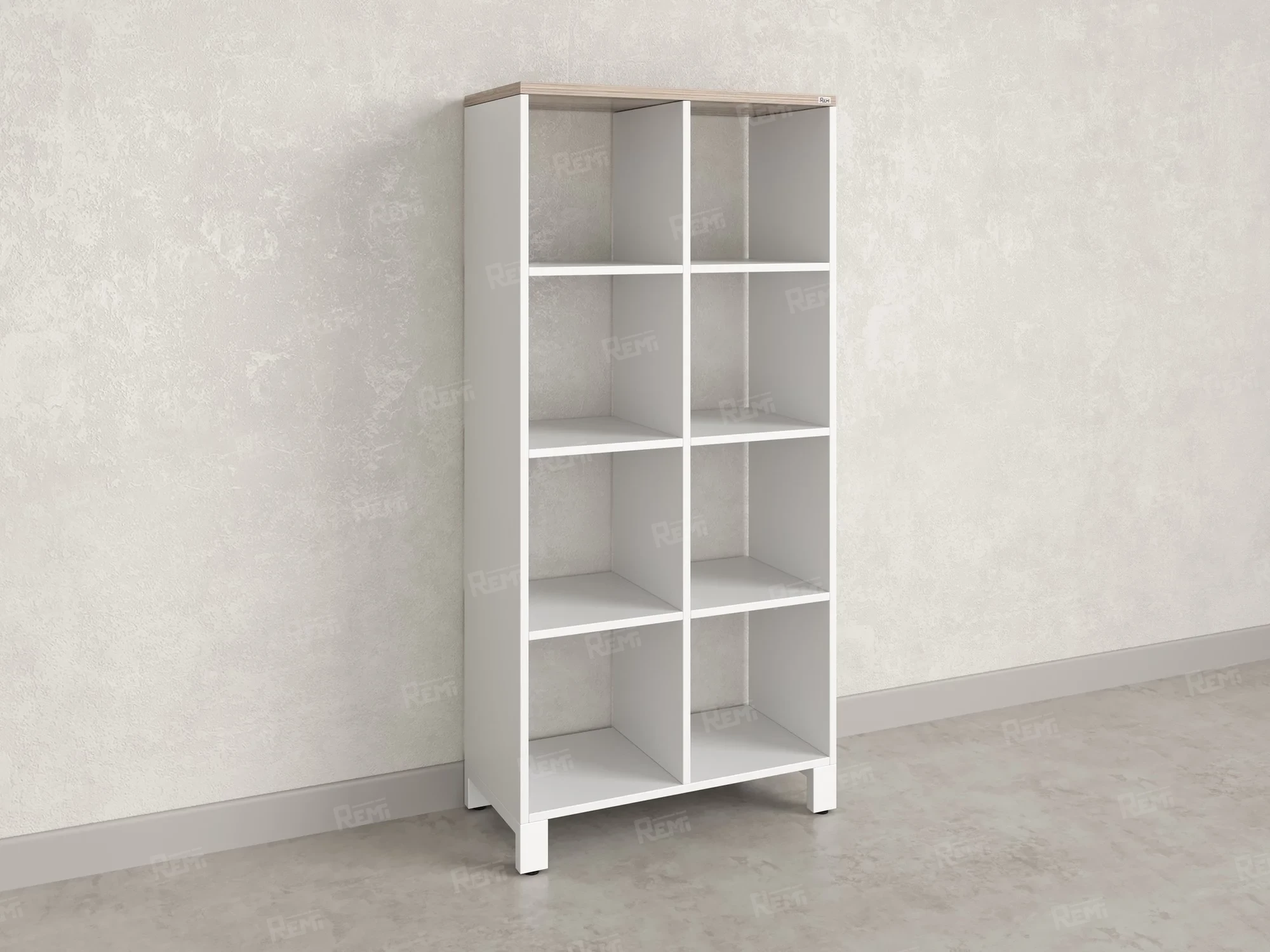Стеллаж, 8 ячеек 750х370х1620 RM139-75x37 Дуб Маувелла/Белый