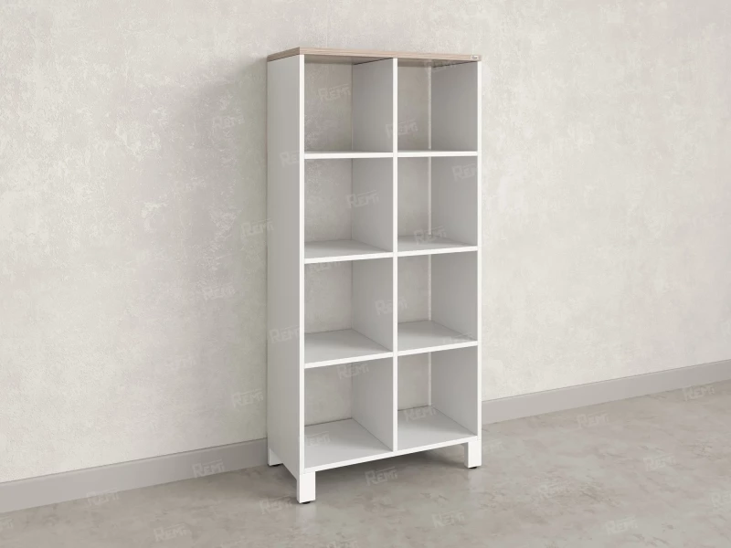 Стеллаж, 8 ячеек 750х370х1620 RM139-75x37 Дуб Маувелла/Белый