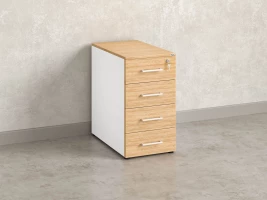 Тумба приставная, 4 ящика 400x600x750 RM121-40x60 Вяз Швейцарский светлый/Белый